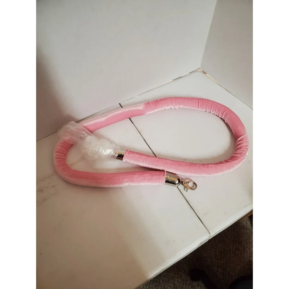 pink velvet stanchion rope commonly used for crowd control or events 2pc 4.5 Ft